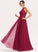 Ruffle Fabric Embellishment Neckline Halter Floor-Length Length Silhouette A-Line Neveah Floor Length A-Line/Princess