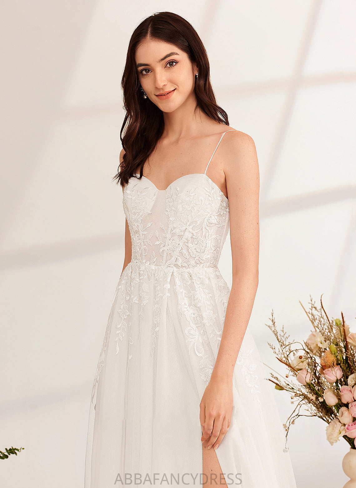 Front Beading With A-Line Wedding Dresses Averi Dress Floor-Length Sequins Split Sweetheart Wedding