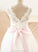 Junior Bridesmaid Dresses Scoop Ball-Gown/Princess Sash Beading Floor-Length Hillary With Tulle Bow(s) Neck
