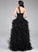 One-Shoulder Cascading Kylee Tulle Beading Ball-Gown/Princess Sequins Appliques Asymmetrical Prom Dresses Ruffles Lace With