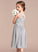 Chiffon A-Line Lace Junior Bridesmaid Dresses One-Shoulder Knee-Length Kathy