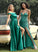 Satin Front Floor-Length Prom Dresses Split Ball-Gown/Princess With Pockets Off-the-Shoulder Mallory