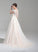 V-neck Sequins Bow(s) Appliques Tulle Adrianna Wedding Dresses With Beading Lace Ball-Gown/Princess Dress Wedding Train Court