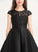 Ayanna Neck Knee-Length Pockets With Junior Bridesmaid Dresses Scoop Lace A-Line Satin