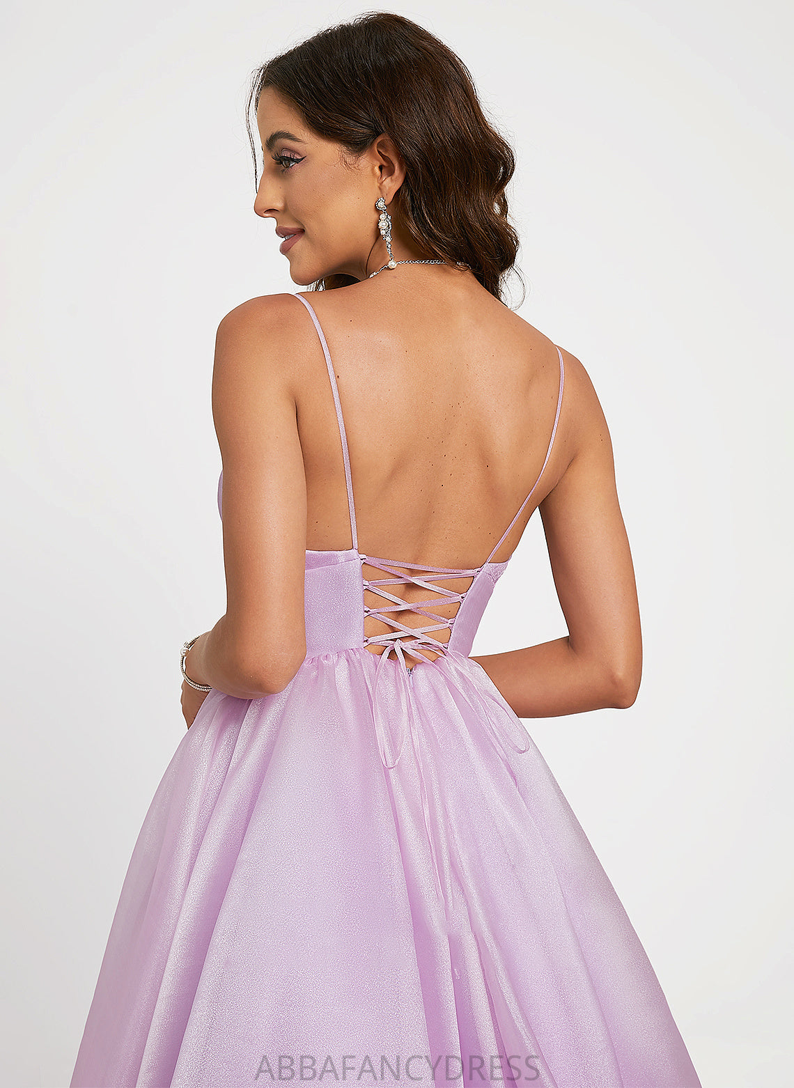 Prom Dresses V-neck Train Sweep Organza Madeleine Ball-Gown/Princess