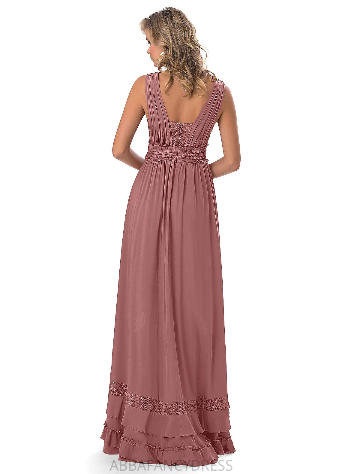Morgan Spaghetti Staps Tulle Natural Waist Floor Length Sleeveless A-Line/Princess Bridesmaid Dresses