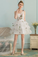 A-Line/Princess Savannah Halter Sleeveless Short/Mini Homecoming Dresses Ruffles Chiffon Bridesmaid Dresses