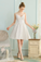 A-Line Shyanne V-Neck Sleeveless Short White Homecoming Dresses Lace