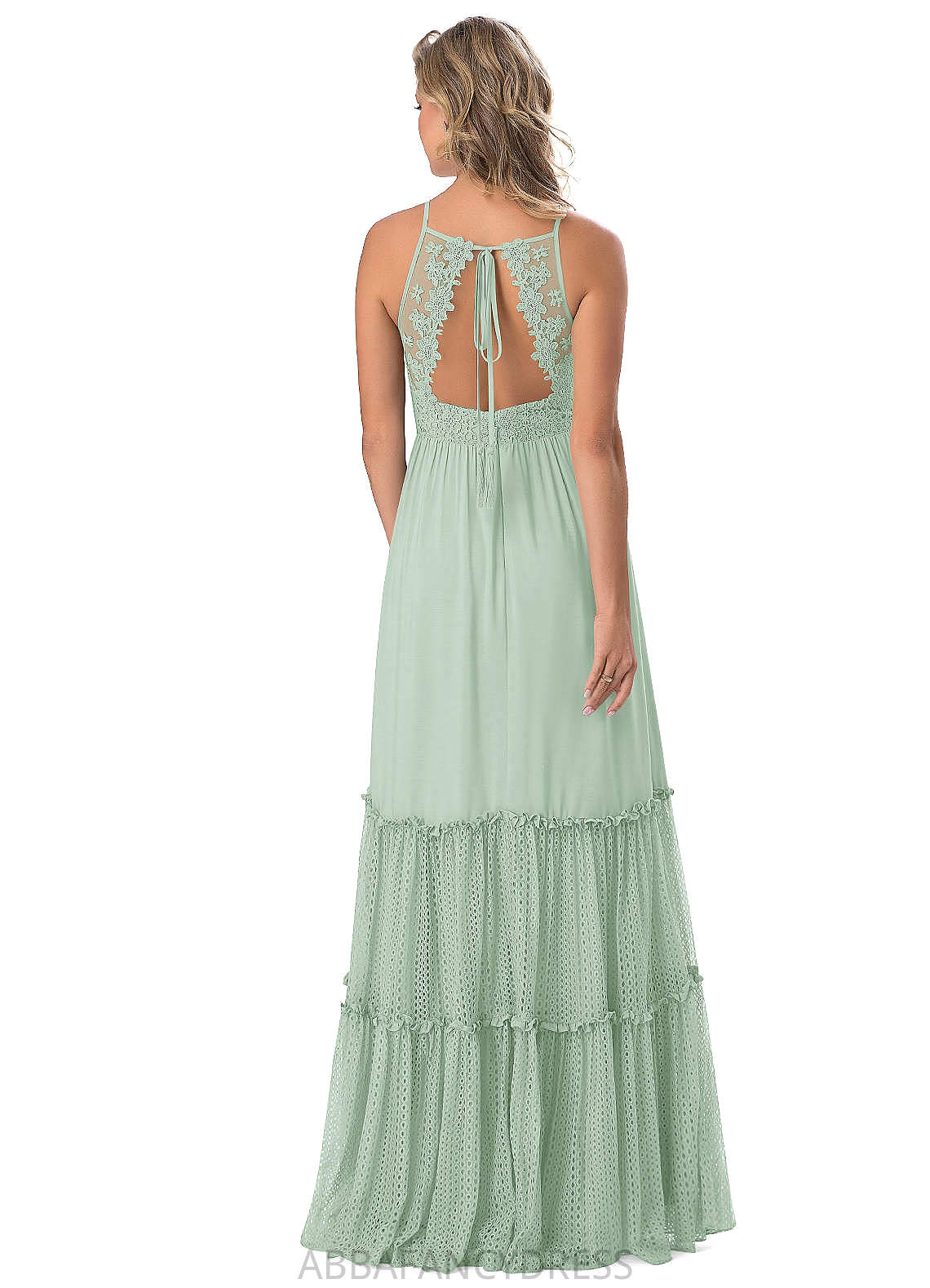 Una Scoop Natural Waist A-Line/Princess Sleeveless Floor Length Bridesmaid Dresses