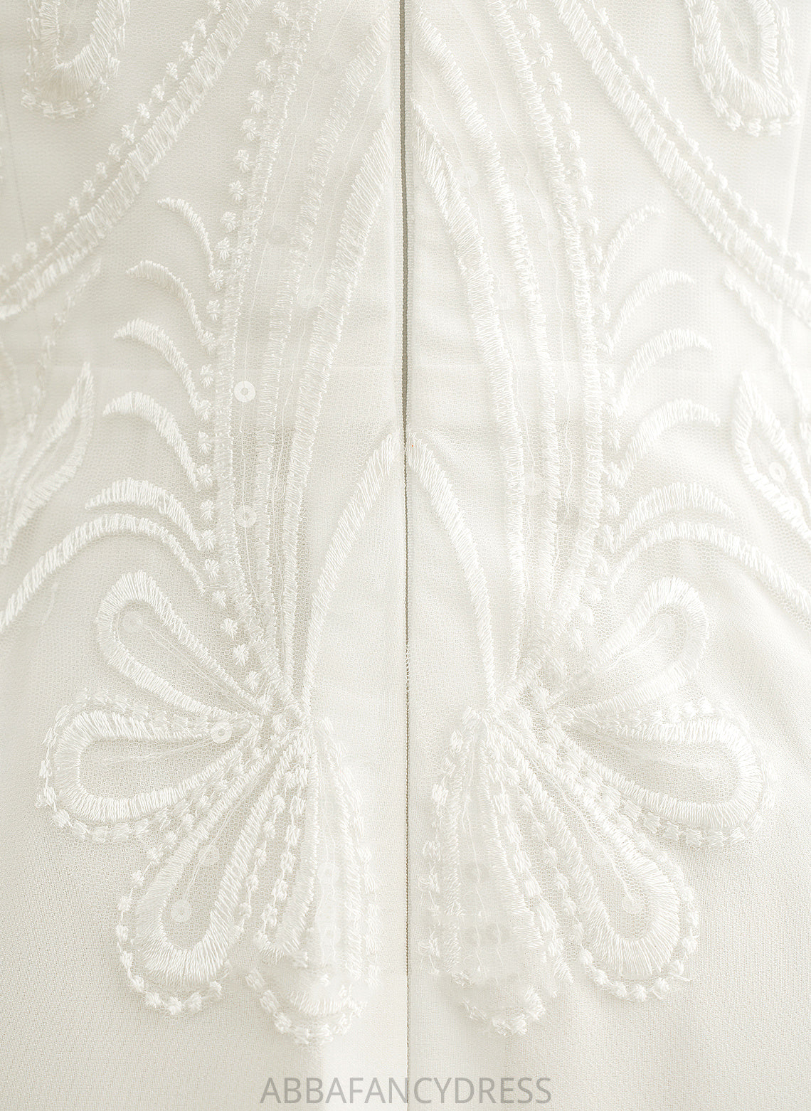 Scoop Sequins Dress With Chiffon Fatima Lace Wedding Wedding Dresses Floor-Length