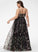Ball-Gown/Princess Beading Lace Floor-Length Prom Dresses V-neck With Danica