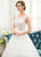 Train Organza Wedding Sequins Neck Ball-Gown/Princess Dress With Beading Wedding Dresses Lace Sweep Sidney Scoop