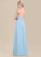 Ruffle Embellishment Length A-Line Halter Silhouette Fabric Floor-Length Neckline Lindsey Sleeveless A-Line/Princess