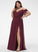 V-neck Nicole With Split Prom Dresses Ruffle Floor-Length A-Line Front