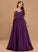 Floor-Length Chiffon Beading Kelsey Sequins A-Line Prom Dresses V-neck Lace With