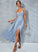 Front Neck Prom Dresses A-Line Mollie With Ankle-Length Cowl Split