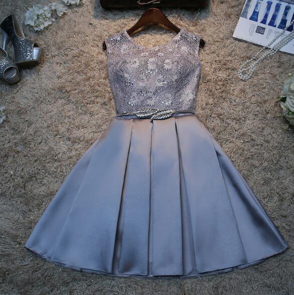 Cute Stain Dress Short Lace Homecoming Dresses A Line Tatiana CD10375