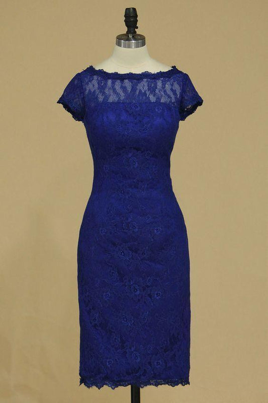 Mermaid Short With Lace Royal Blue Homecoming Dresses Dakota CD10410
