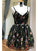 Homecoming Dresses Suzanne Cute Straps Black Embroidery Floral Short CD105