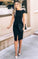 Black Simple Sheath Homecoming Dresses Alejandra Evening Party Dress CD10790