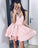 Simple Pearl Pleated Crisscross Layered Pink Noelle Homecoming Dresses CD1095