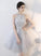 Cute Denisse Homecoming Dresses Gray Tulle Short Party Dress CD11114