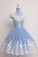 Noelle Lace Homecoming Dresses Short Blue Party Dress With Appliques CD11262