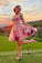 PINK Homecoming Dresses Kaitlynn SWEETHEART TULLE SHORT DRESS PINK CD11270