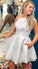White Lace A Line Homecoming Dresses Nicola Short Hoco Dresses CD11502
