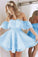 Short A Line Lainey Homecoming Dresses Sweetheart Ruffles Shoulder CD11887