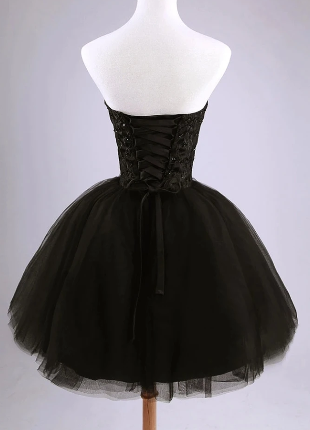 Beautiful Black Lace Rosa Homecoming Dresses Short And Tulle CD12962