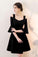 Black Short Homecoming Dresses Marilyn Aline With Bell Sleeves CD13319
