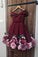 Burgundy Tulle Applique Short Dress Burgundy Homecoming Dresses Destiney CD1380