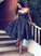 A-Line Sweetheart Mareli Homecoming Dresses Knee Length Black CD1473