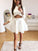 Mara Homecoming Dresses Cutout Jewel Long Sleeves White Short CD1505