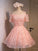 Laurel Homecoming Dresses Off-The-Shoulder Short Tulle With Flowers CD169