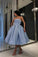 Homecoming Dresses Deanna Strapless Blue Short Ball Gown Wear Dresses CD1862