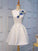 Unique White Applique Cheap Homecoming Dresses Lace Campbell Short CD19715
