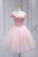 Off Pink Homecoming Dresses Alyson The Shoulder Short Party Dress CD20609