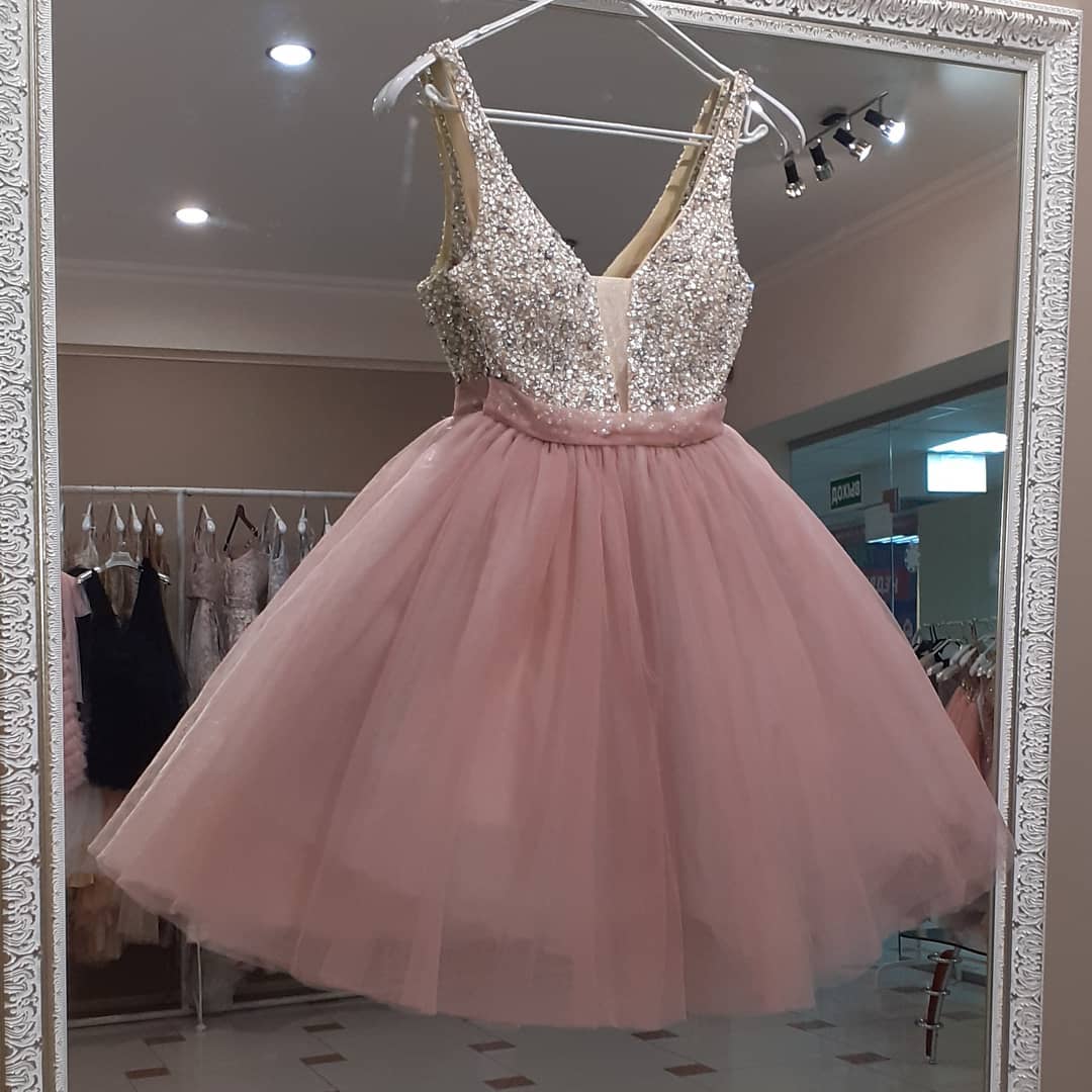 Blush Tulle Pink Homecoming Dresses Tori And Sequined Top Dress CD21504