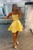 Simple Homecoming Dresses Satin Felicity Yellow Short Dress Yellow CD21631