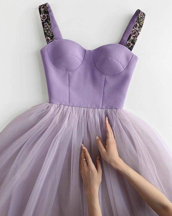 Purple Tulle Short Party Dress Rowan Homecoming Dresses Short CD23173