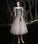 GRAY TULLE SHORT A LINE DRESS Homecoming Dresses Kaila CD23355