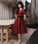 BURGUNDY TULLE SHORT A LINE DRESS Homecoming Dresses Maleah CD23357