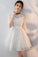 Coral Homecoming Dresses Little White Off Shoulder Short With Sleeves CD23535