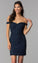 Off-The-Shoulder Beaded Haven Homecoming Dresses Short Blue CD2433