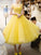 Mareli Homecoming Dresses Yellow Tulle Beads Short Yellow CD24702