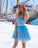 Cute Blue Short Homecoming Dresses Sadie Dress Blue Tulle CD2601