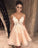 Elegant Organza V Homecoming Dresses Lace Carly Neck CD2621