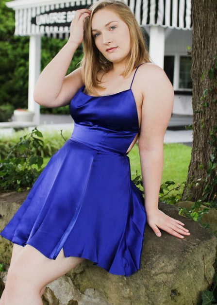 Plus Size For Teen Cheap Hoco Dress Royal Blue Homecoming Dresses Logan CD2934